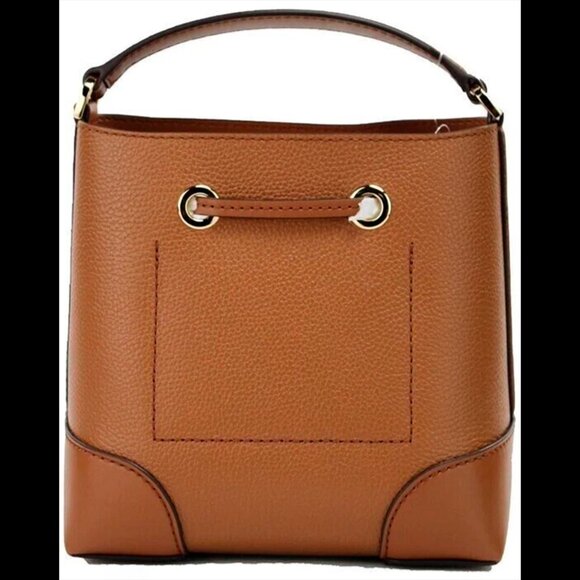 S Michael Kors Mercer Brown Leather Bucket Bag 35R3GM9M1L Luggage Purse NWT $398 - Picture 2 of 10